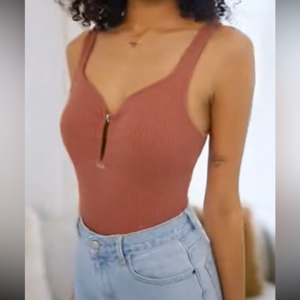 Abercrombie and Fitch bronze sweater knit thong bodysuit
